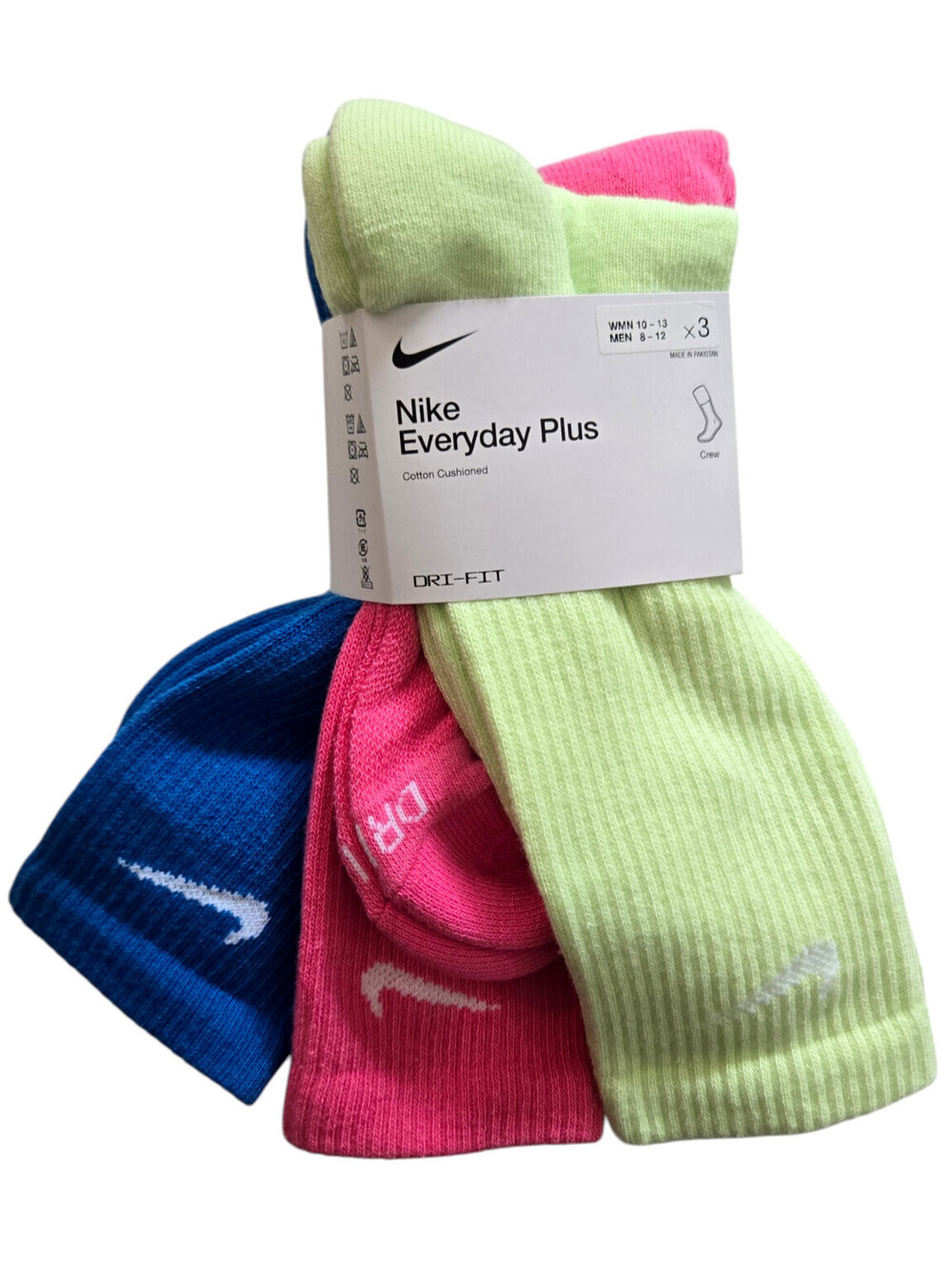 Nike Unisex Socks 3 Pack Men's Women's Everyday Plus Dri Fit NWT